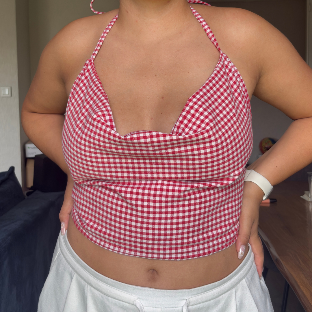 Vicky top - Vichy rouge - MEDIUM