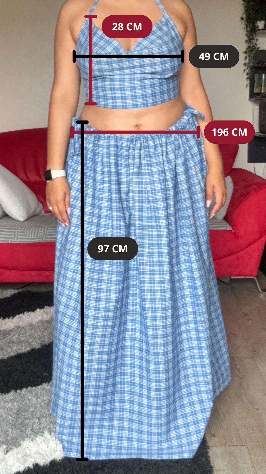 Vicky set - Tartan bleu - Ecossais