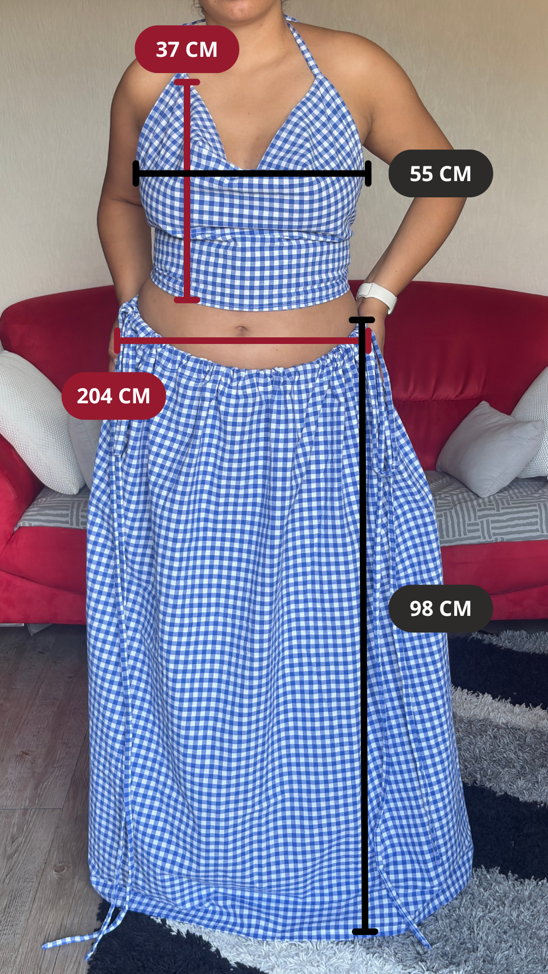 Vicky set - Vichy bleu - MEDIUM