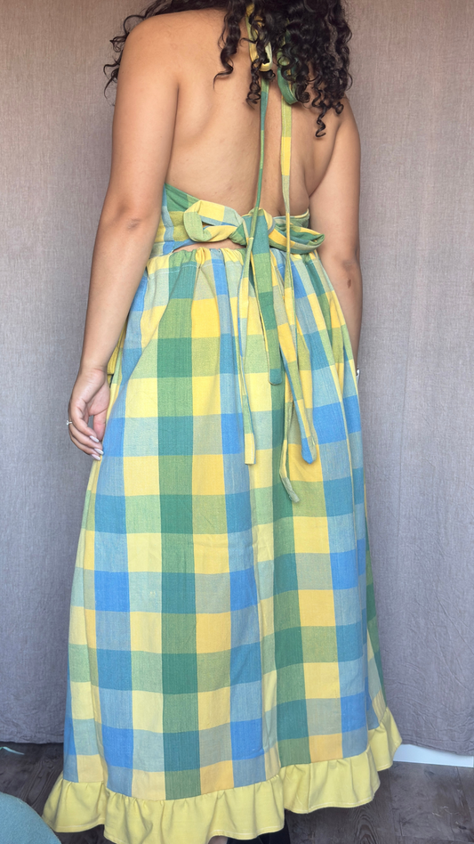 Vicky set - Carreaux vichy jaunes, verts et bleus