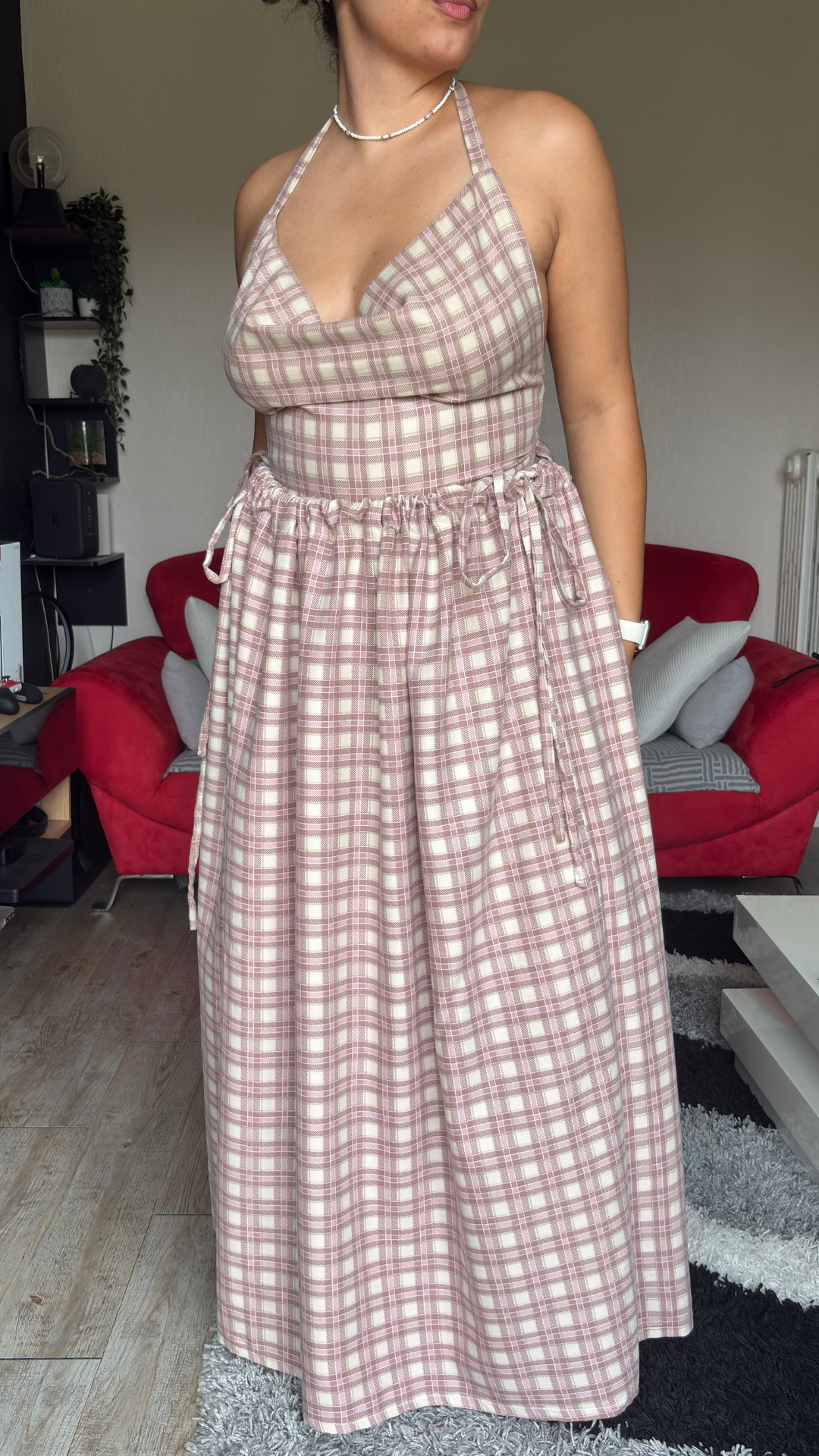Vicky set - Tartan rose - Ecossais - MEDIUM