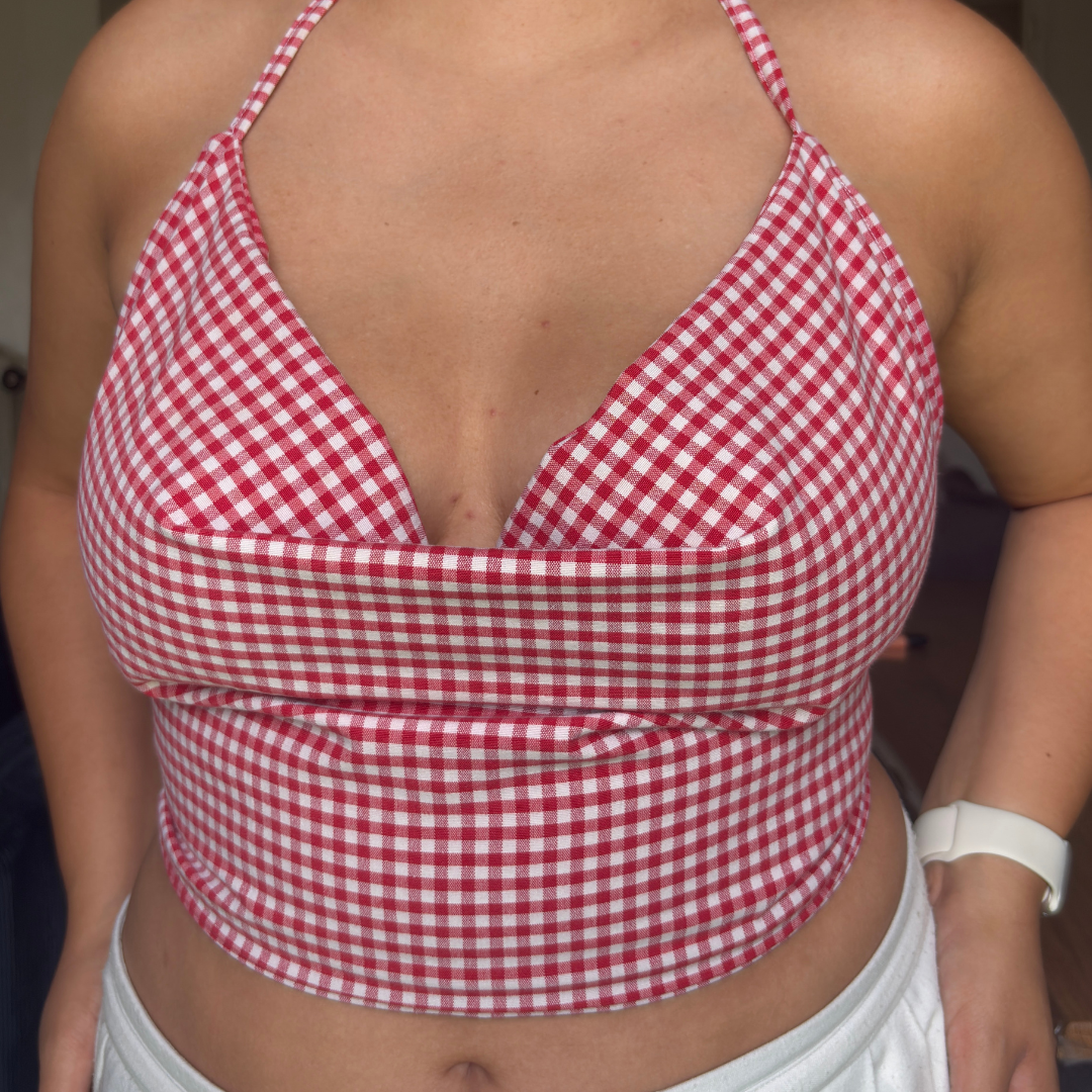 Vicky top - Red Gingham - MEDIUM