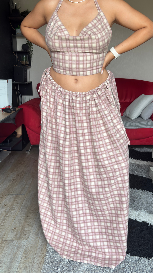 Vicky set - Tartan pink - Scottish - MEDIUM