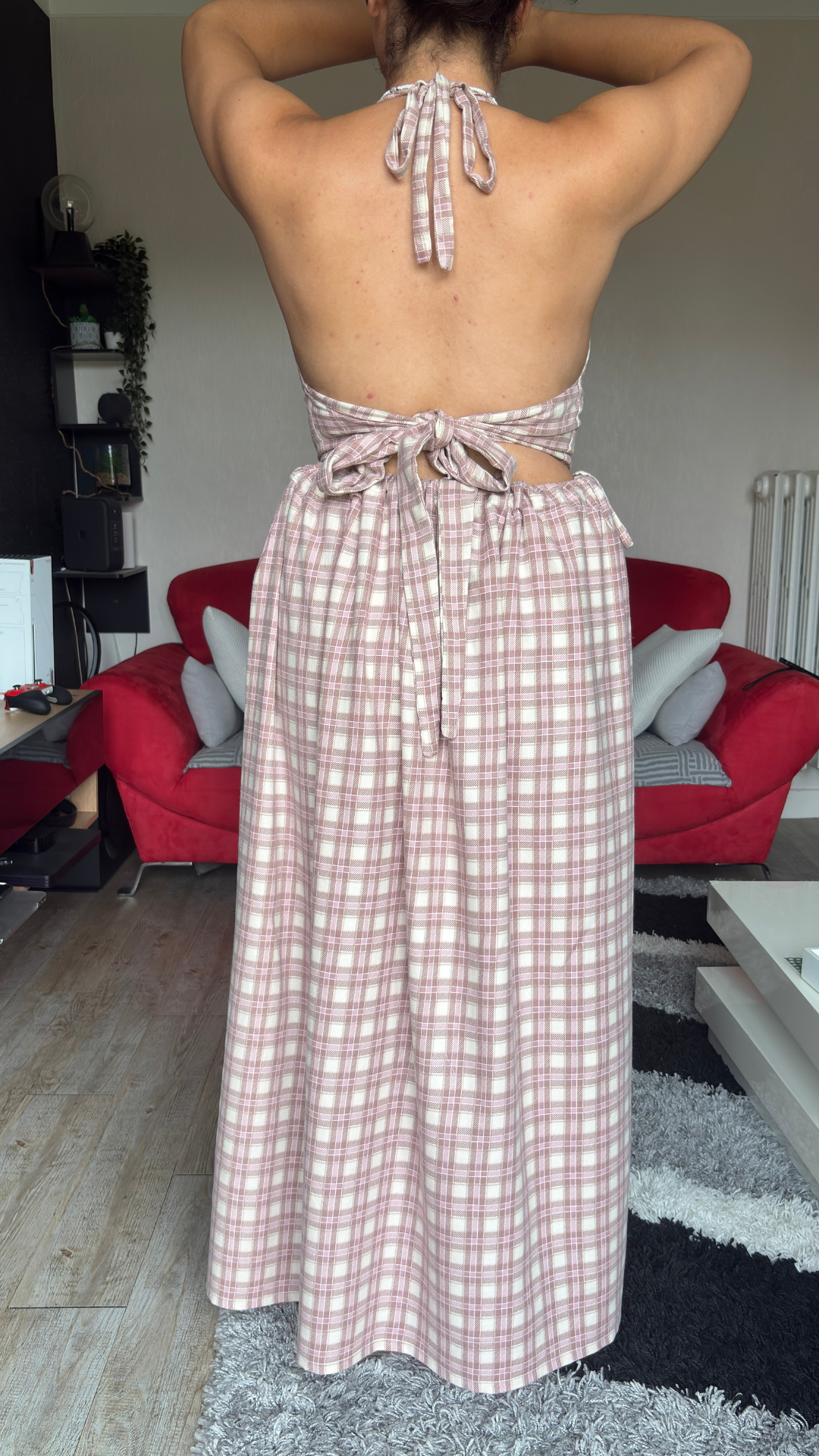 Vicky set - Tartan rose - Ecossais - MEDIUM