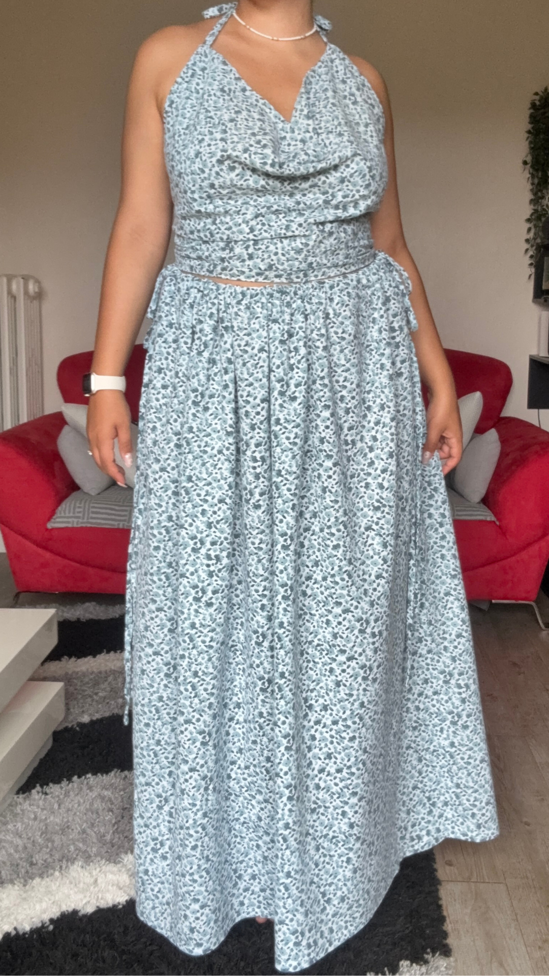 Vicky set - Fleurs bleues - LARGE