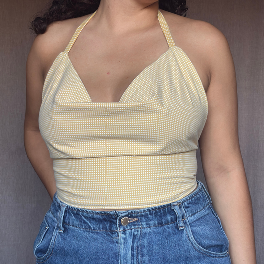 Vicky top - Jaune à pois