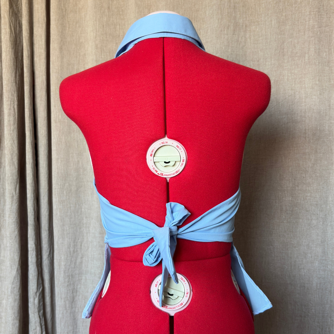 EDIE - Sleeveless button-down backless shirt - Blue - Size 36