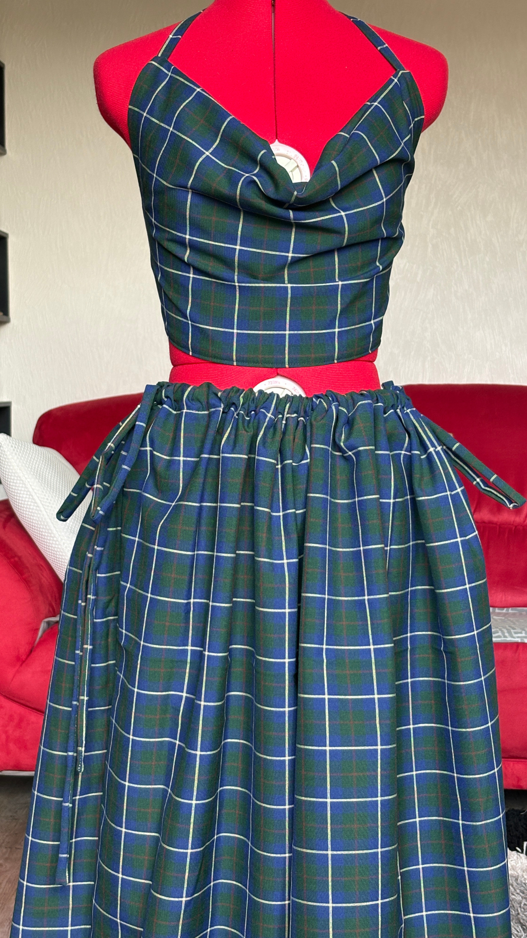 Vicky set - Tartan pink - Scottish - MEDIUM