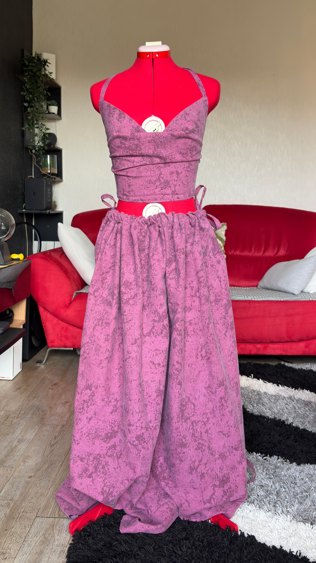 Vicky set - Tartan pink - Scottish - MEDIUM
