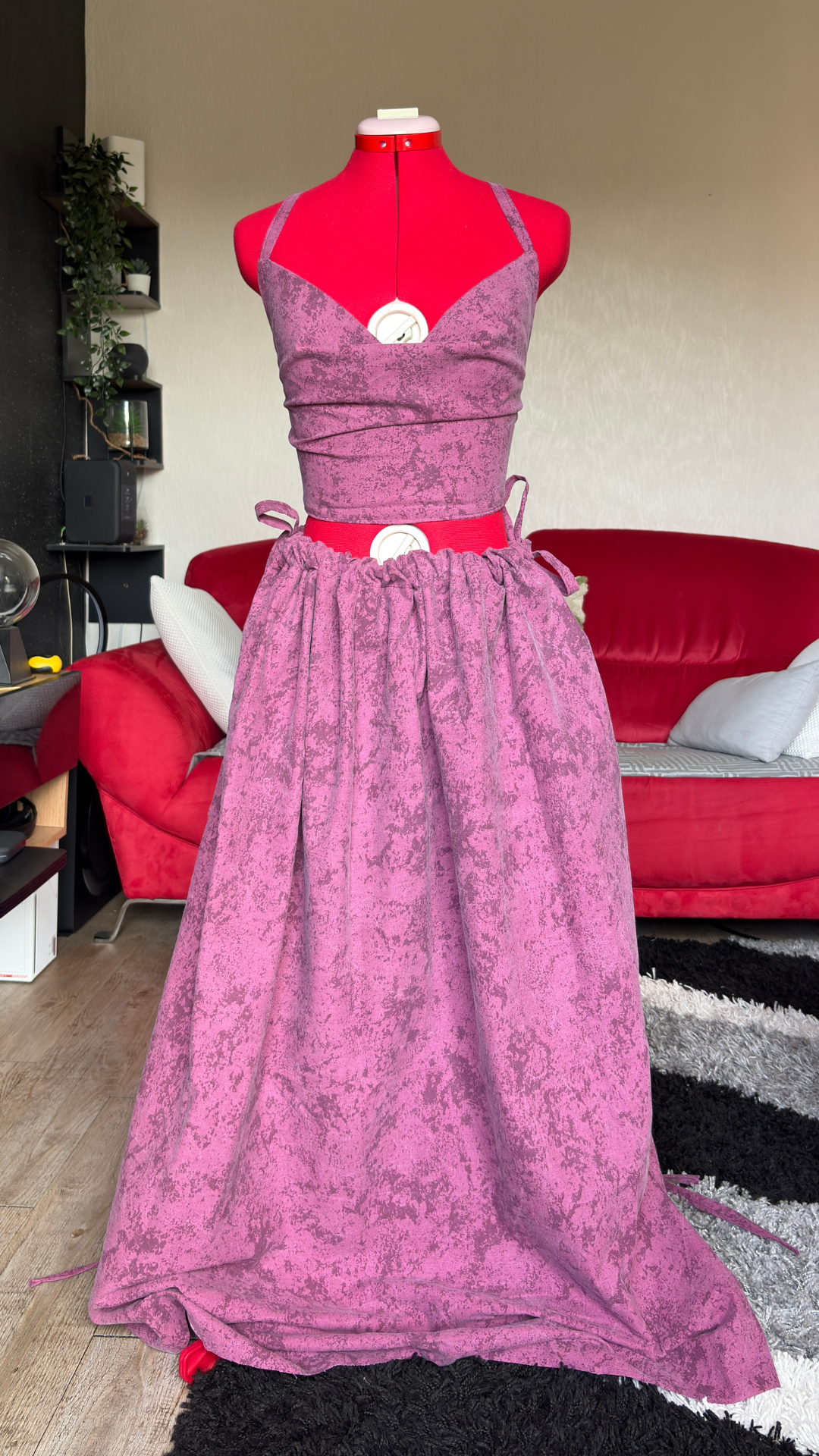 Vicky set - Tartan pink - Scottish - MEDIUM
