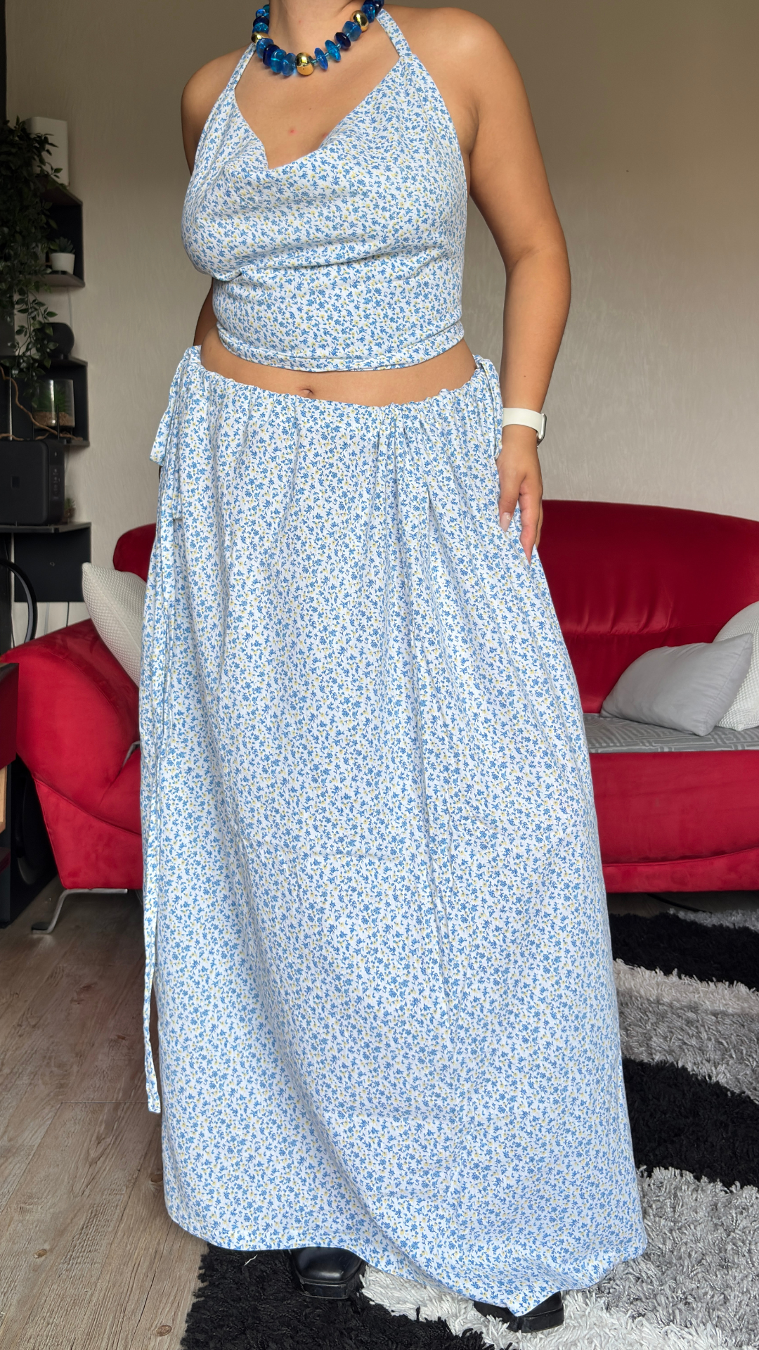 Vicky set - Fleurs jaunes et bleues - MEDIUM