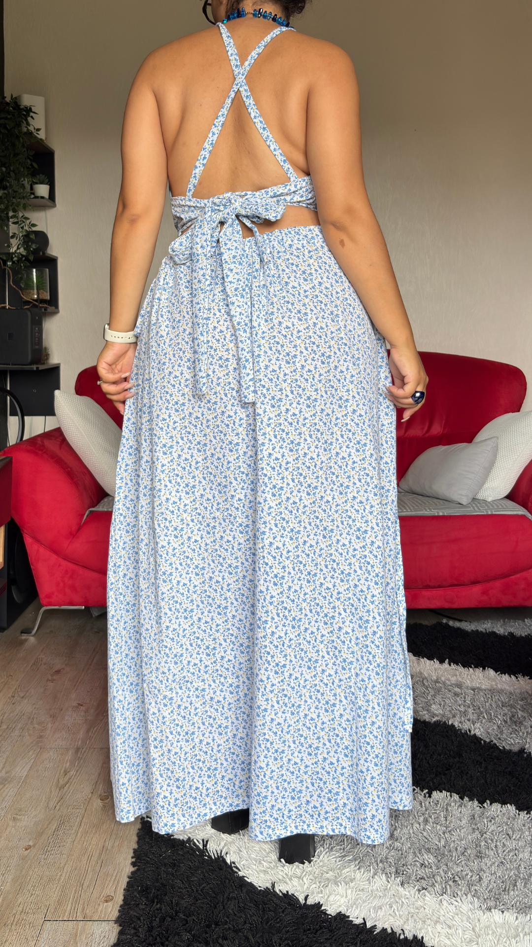 Vicky set - Fleurs jaunes et bleues - MEDIUM