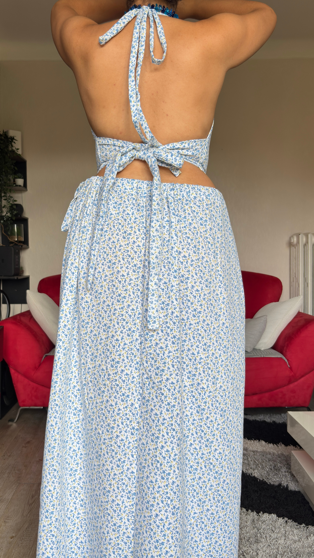 Vicky set - Fleurs jaunes et bleues - MEDIUM