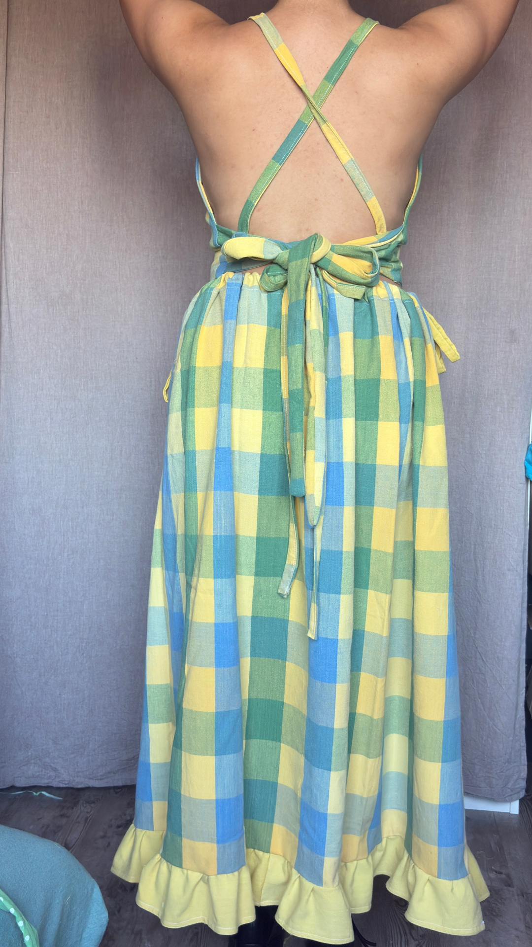 Vicky set - Carreaux vichy jaunes, verts et bleus