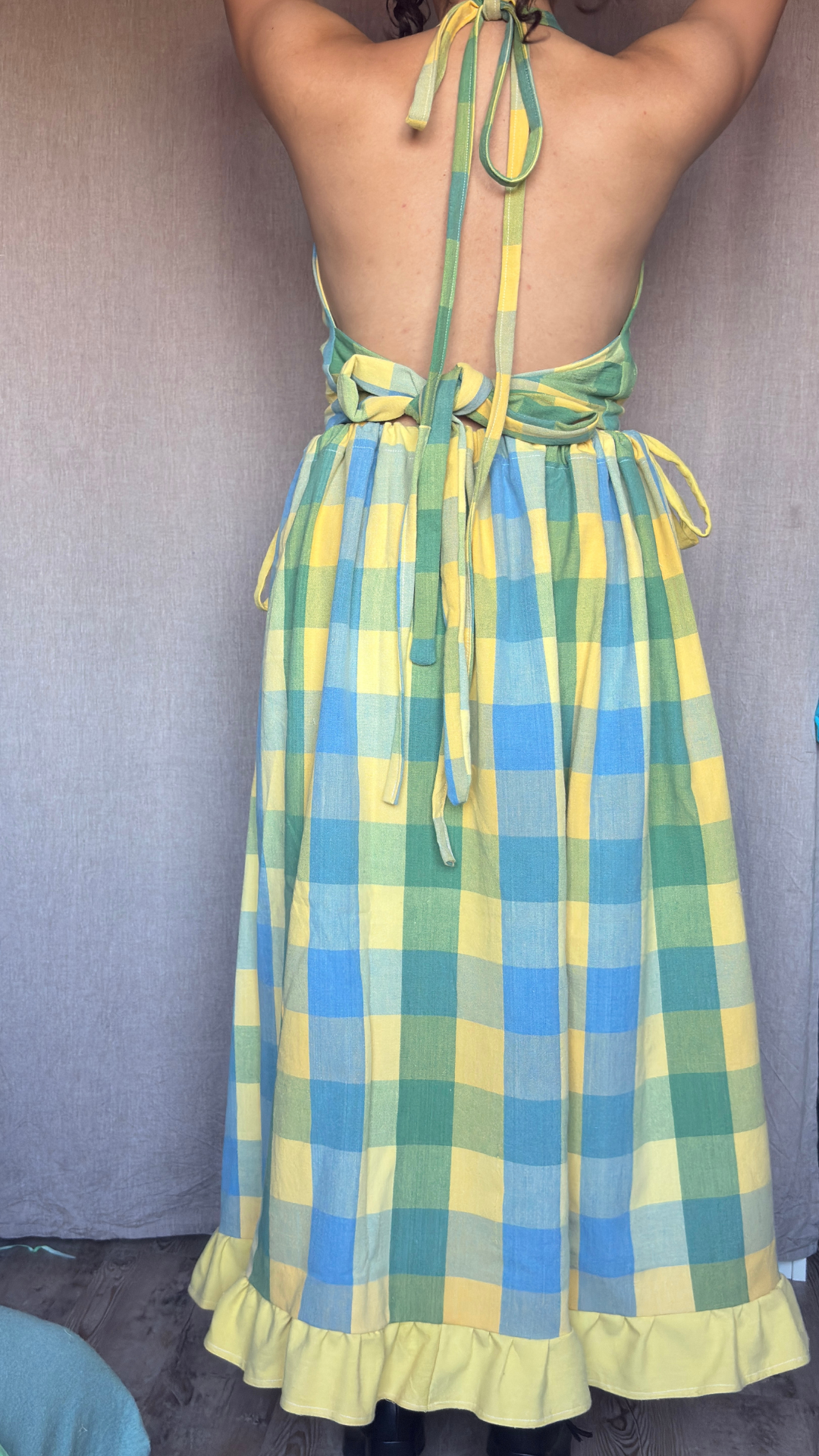 Vicky set - Carreaux vichy jaunes, verts et bleus
