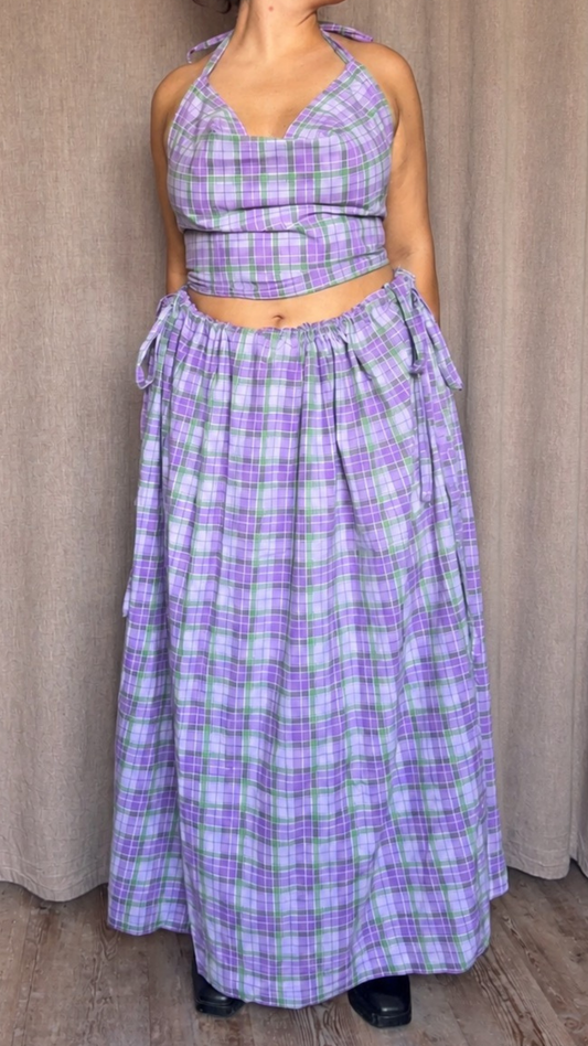 Vicky set - Ecossais violet & vert