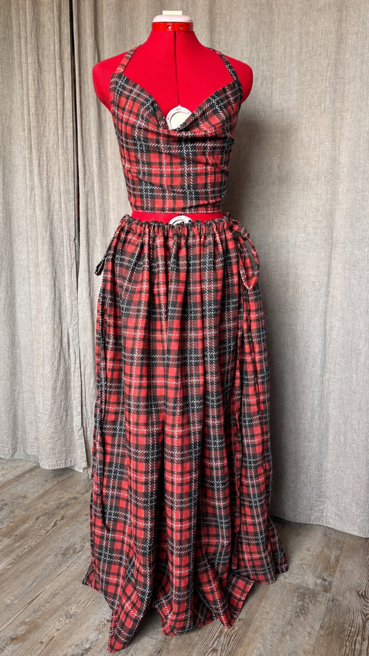 Vicky set - Ecossais rouge et noir