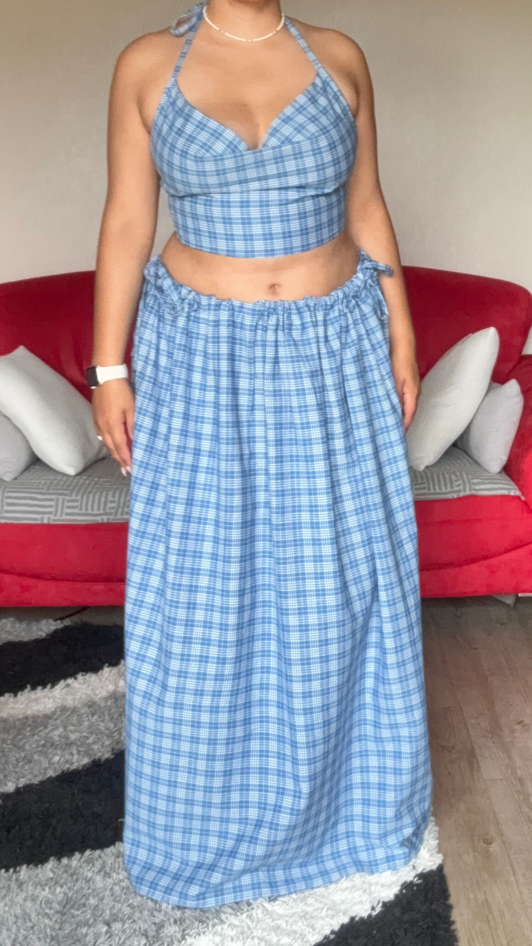 Vicky set - Tartan bleu - Ecossais