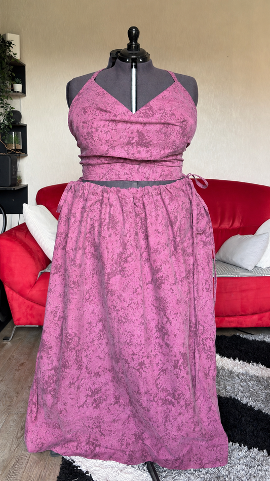 Vicky set - Violet moucheté - LARGE